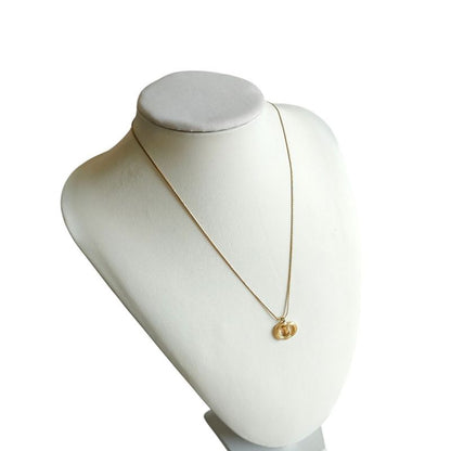 Christian Dior CD Logo Chain Pendant Necklace Accessories Gold Color Ladies Used