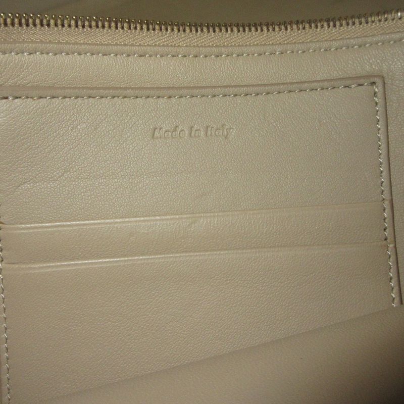 Celine Solo Bicolor Leather Clutch Bag Beige Blue Ladies Used