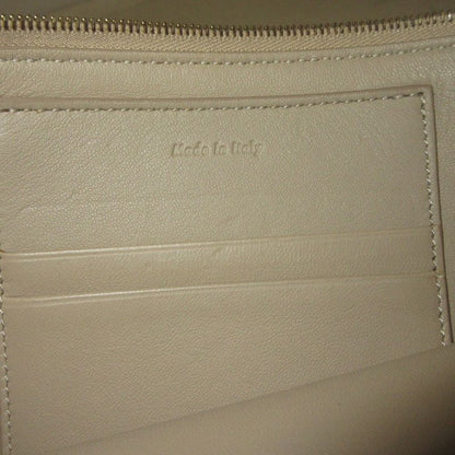 Celine Solo Bicolor Leather Clutch Bag Beige Blue Ladies Used