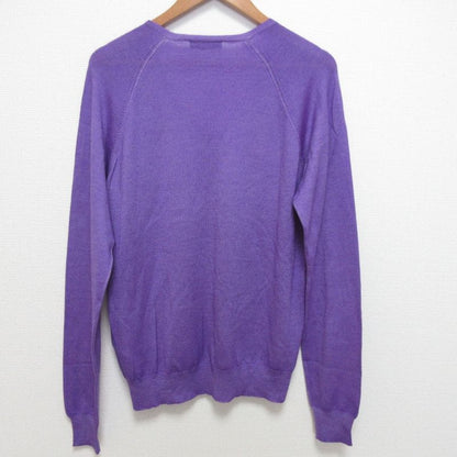 Good Prada Wool Silk V-Neck Knit Cut and Sewn Size 50 Purple Men's Used