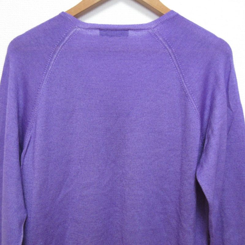 Good Prada Wool Silk V-Neck Knit Cut and Sewn Size 50 Purple Men's Used