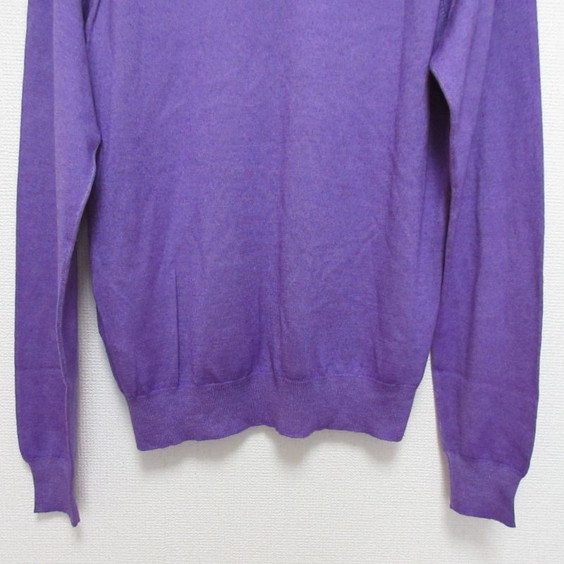 Good Prada Wool Silk V-Neck Knit Cut and Sewn Size 50 Purple Men's Used