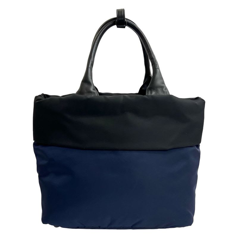 Prada Triangle Logo Hardware Nylon Leather 2-Way Shoulder Bag Tote Bag Handbag