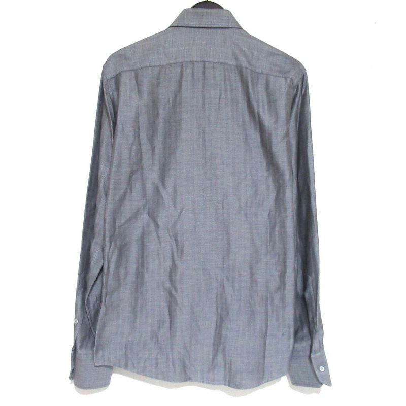 Gucci Herringbone Pattern Long Sleeve Dress Shirt 020726 Z1234 Size 38/15 Gray