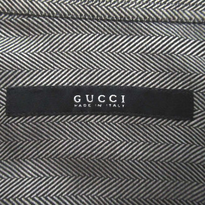 Gucci Herringbone Pattern Long Sleeve Dress Shirt 020726 Z1234 Size 38/15 Gray