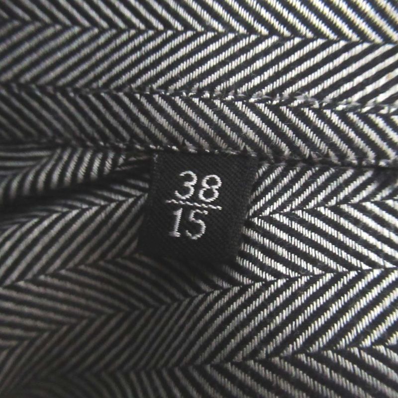 Gucci Herringbone Pattern Long Sleeve Dress Shirt 020726 Z1234 Size 38/15 Gray