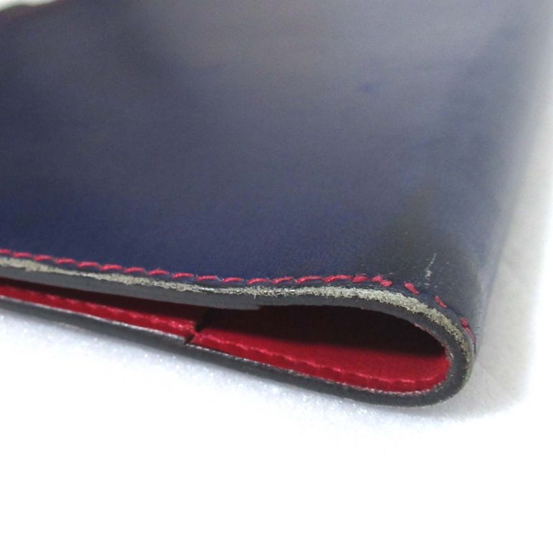 Good Hermes a Engraved Agenda A6 Box Calf Notebook Cabas - Navy and Red Men