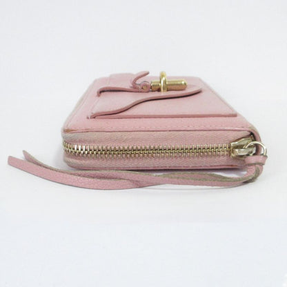 Good Balenciaga Round Zipper Long Wallet Long Wallet Pink Ladies Secondhand Used