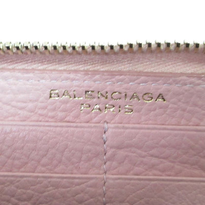 Good Balenciaga Round Zipper Long Wallet Long Wallet Pink Ladies Secondhand Used
