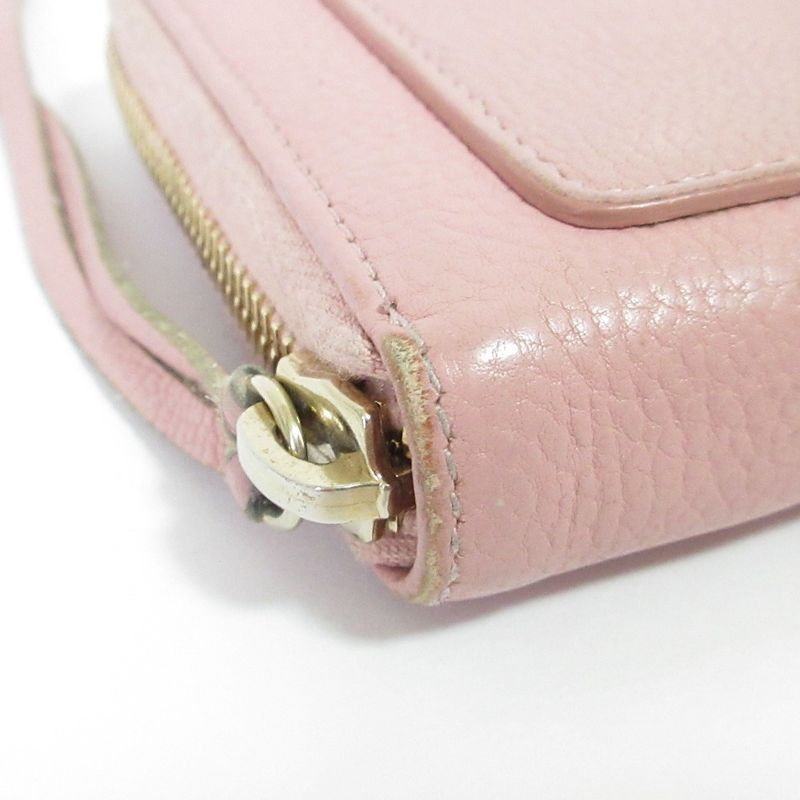 Good Balenciaga Round Zipper Long Wallet Long Wallet Pink Ladies Secondhand Used