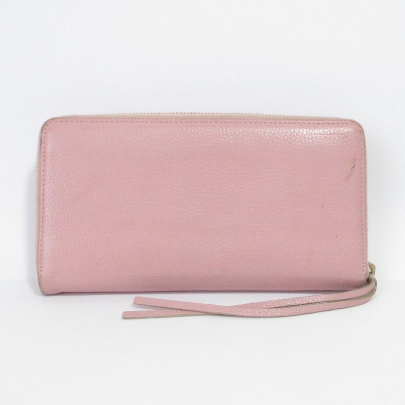Good Balenciaga Round Zipper Long Wallet Long Wallet Pink Ladies Secondhand Used