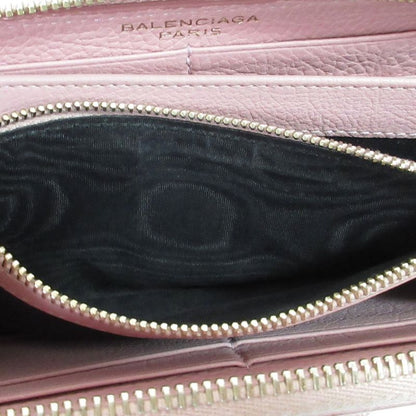Good Balenciaga Round Zipper Long Wallet Long Wallet Pink Ladies Secondhand Used