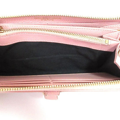 Good Balenciaga Round Zipper Long Wallet Long Wallet Pink Ladies Secondhand Used
