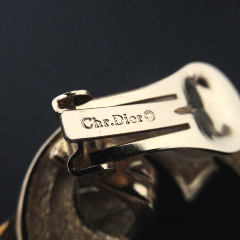 Christian Dior Volume Earring Clip Earring GP Gold Color Women's Used