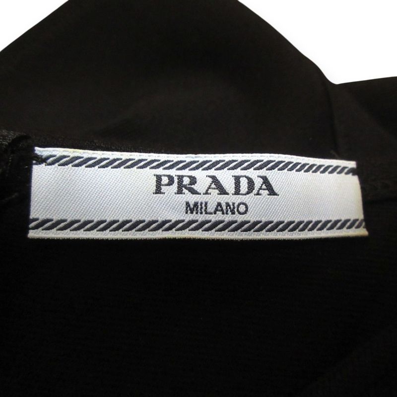 Prada Sleeveless Knit Long Dress M Size Black Women's Used