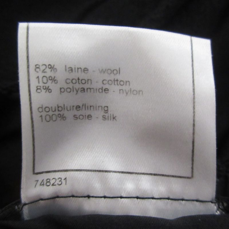 Good Chanel 05a Tweed Pleated Knee Length Skirt P26848 Size 36 Black Ladies Used