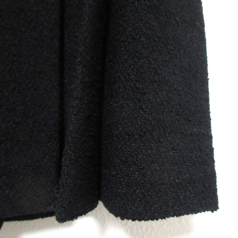 Good Chanel 05a Tweed Pleated Knee Length Skirt P26848 Size 36 Black Ladies Used
