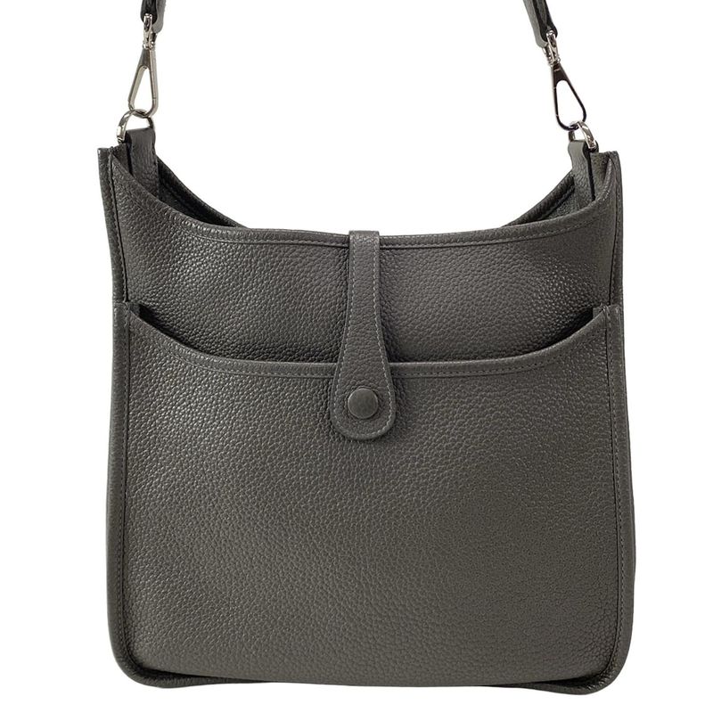 Hermes Shoulder Bag Evelyn 3 III PM Graphite Silver Hardware