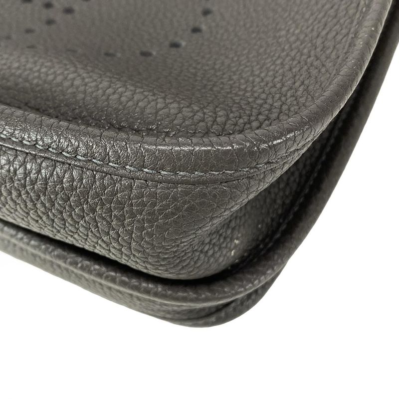 Hermes Shoulder Bag Evelyn 3 III PM Graphite Silver Hardware