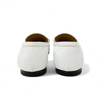 Hermes Colette Loafer Leather Shoes Leather White Silver Ruri Buckle Moccasins