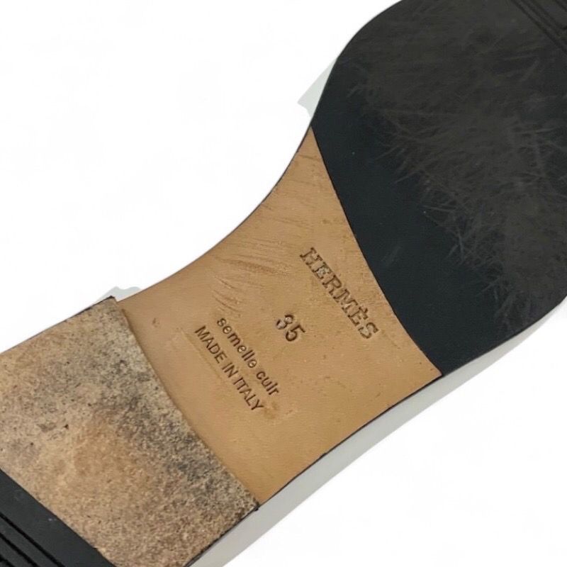 Hermes Colette Loafer Leather Shoes Leather White Silver Ruri Buckle Moccasins