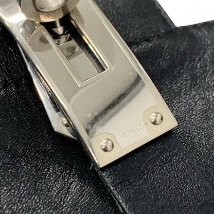 Hermes Boots Short Shoes Leather Black Silver Kelly Hardware