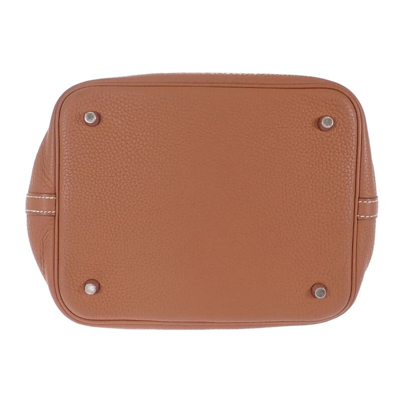 Hermes Picotin Lock MM H060991ck37 Handbag Taurillon Clemence Gold Silver