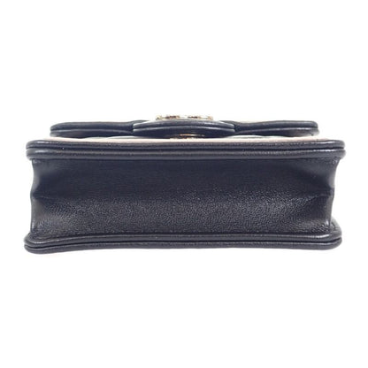 Chanel Mini Matelasse Chain Clutch Ap3560 Shoulder Bag Lambskin Black Beige