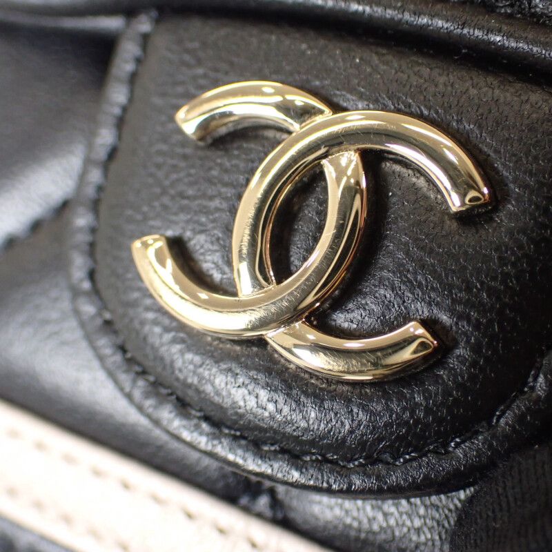 Chanel Mini Matelasse Chain Clutch Ap3560 Shoulder Bag Lambskin Black Beige