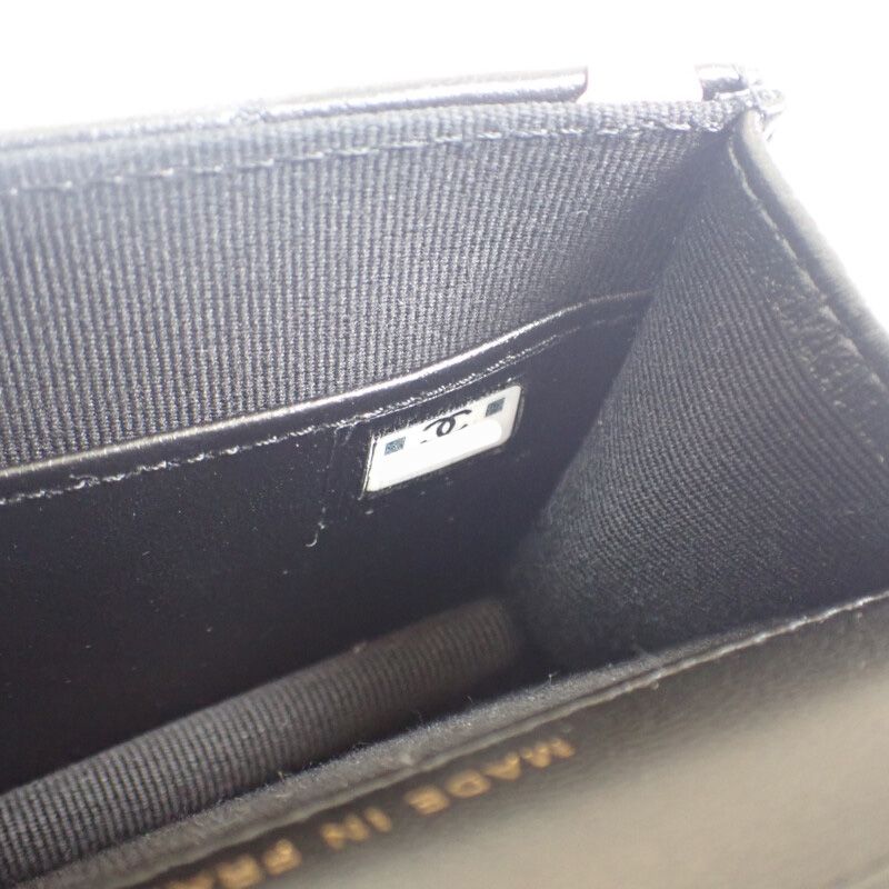 Chanel Mini Matelasse Chain Clutch Ap3560 Shoulder Bag Lambskin Black Beige