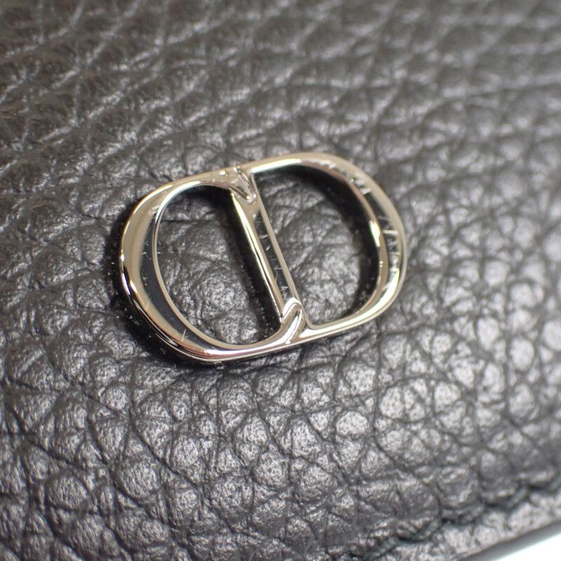 Christian DIOR CD Icon Wallet 2esbc027cdi_h00n Bifold Wallet Grain Calf Leather