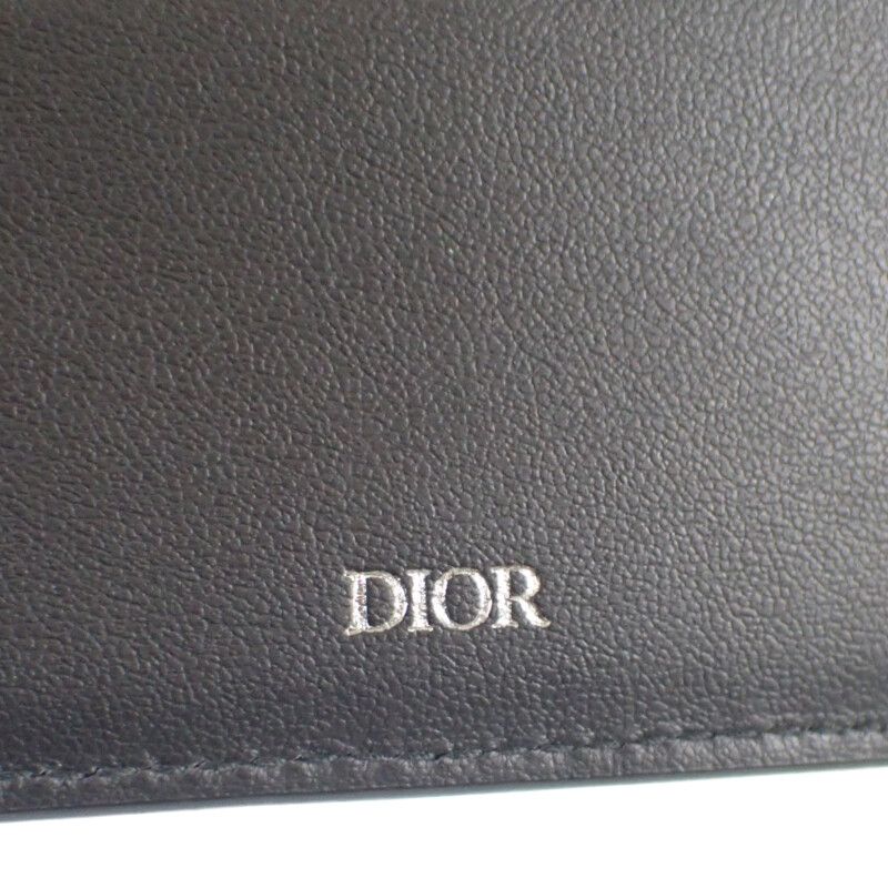 Christian DIOR CD Icon Wallet 2esbc027cdi_h00n Bifold Wallet Grain Calf Leather