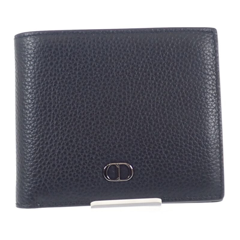 Christian DIOR CD Icon Wallet 2esbc027cdi_h00n Bifold Wallet Grain Calf Leather