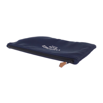 Hermes Trousse Flat MM Neobain Pouch Nylon Polyurethane Navy Ladies [AB