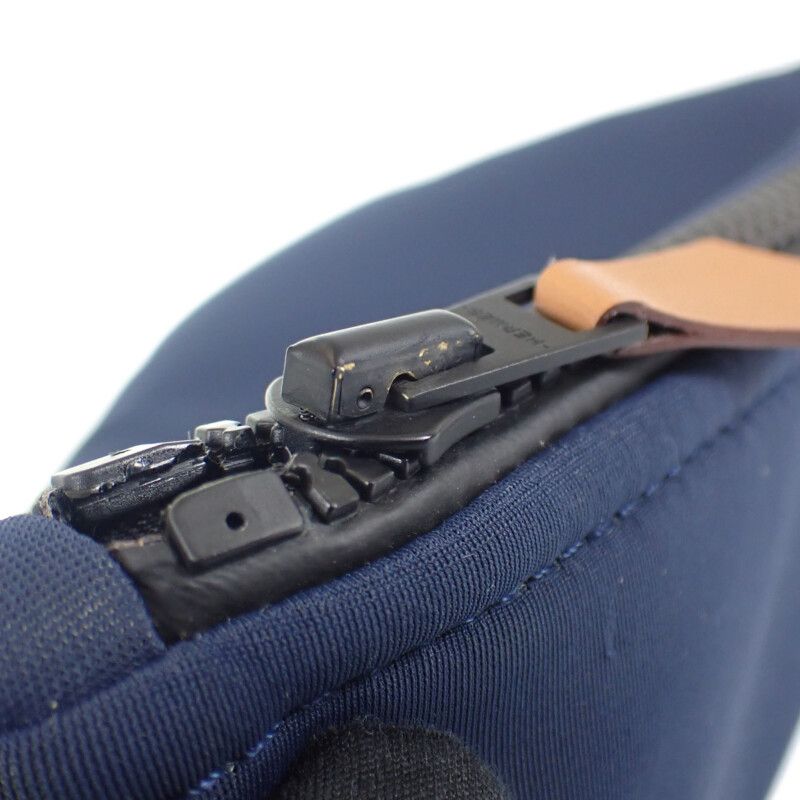 Hermes Trousse Flat MM Neobain Pouch Nylon Polyurethane Navy Ladies [AB