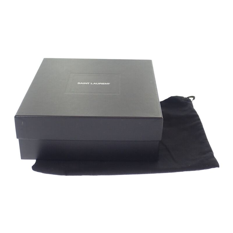 Saint Laurent Roux Mini Bag 612579 Shoulder Bag Calf Gray Gold Hardware Women's