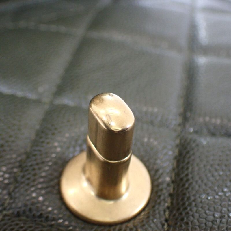 Chanel Small Top Handle Flap As3652 2WAY Bag Hand Shoulder Caviar Skin Khaki