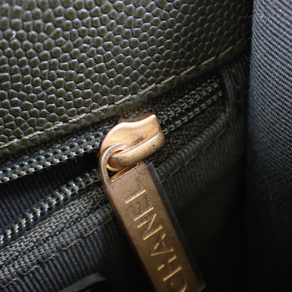 Chanel Small Top Handle Flap As3652 2WAY Bag Hand Shoulder Caviar Skin Khaki