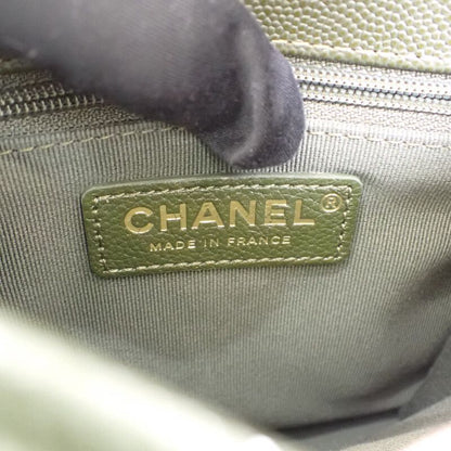Chanel Small Top Handle Flap As3652 2WAY Bag Hand Shoulder Caviar Skin Khaki