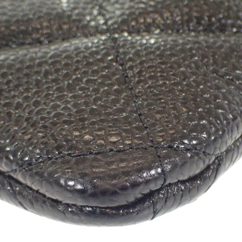Chanel Matelasse Clutch Bag Caviar Skin So Black Ladies Men's [grade A