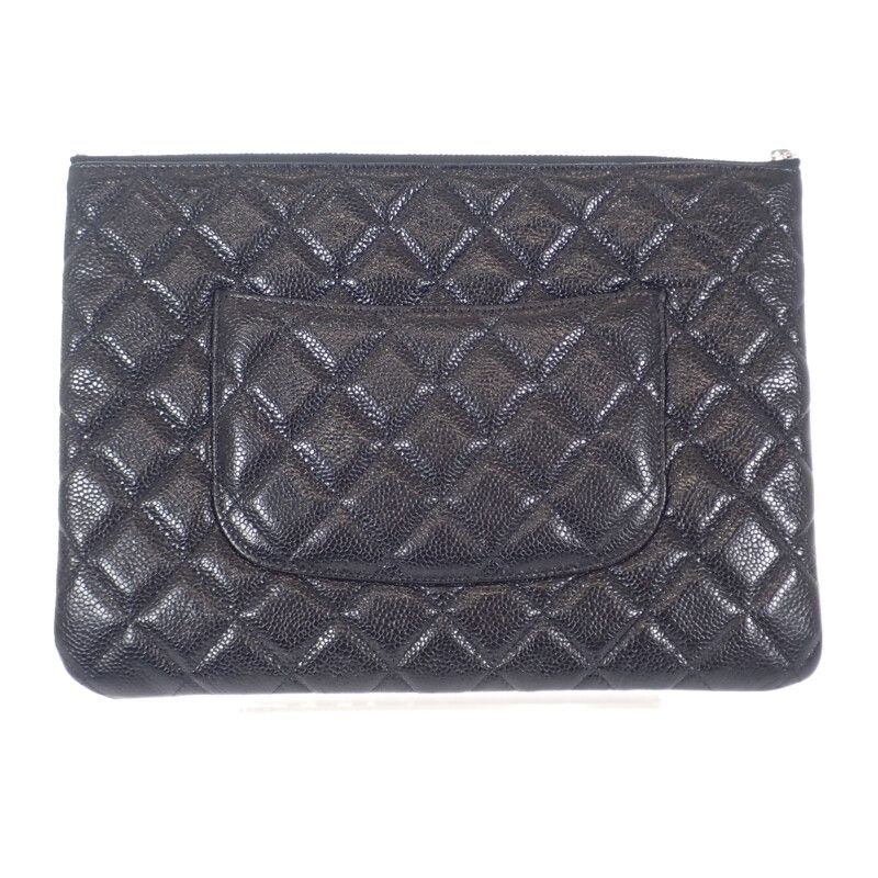 Chanel Matelasse Clutch Bag Caviar Skin So Black Ladies Men's [grade A