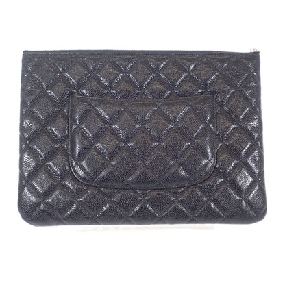 Chanel Matelasse Clutch Bag Caviar Skin So Black Ladies Men's [grade A
