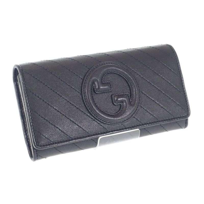 Gucci Blondi Continental Wallet 760302_aacp7_1000 Long Leather Black Ladies