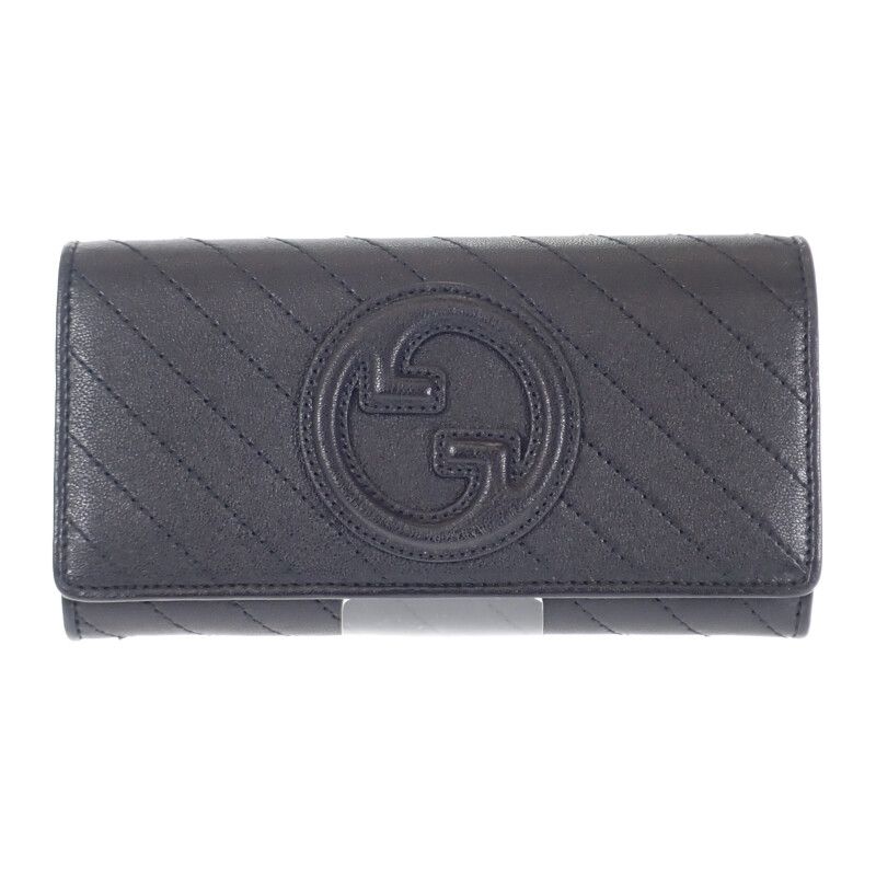 Gucci Blondi Continental Wallet 760302_aacp7_1000 Long Leather Black Ladies
