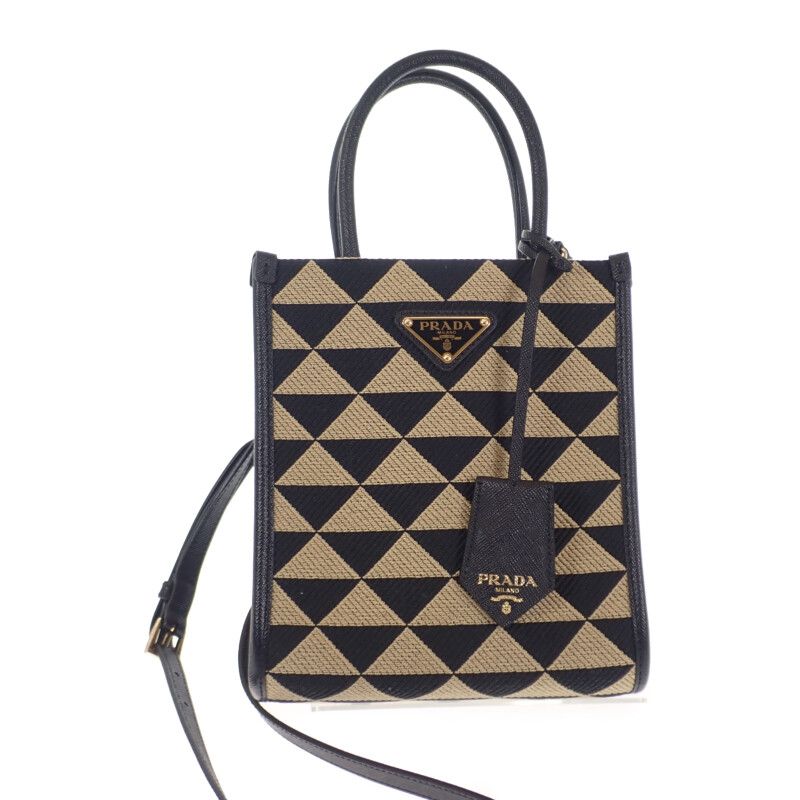 Prada Symbol Embroidered Mini Bag 1ba3552fklf0y30 2WAY Bag Shoulder Bag