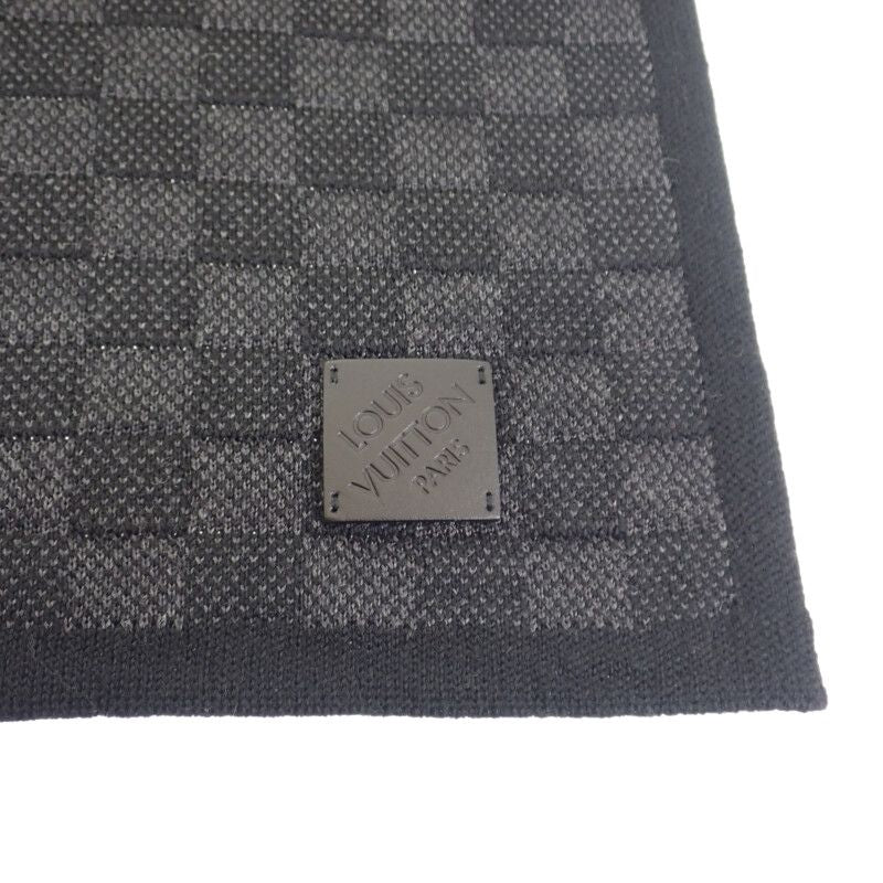 Louis Vuitton Scarf Neo Petit Damier M77988 Scarf Wool Black Men's [A Rank