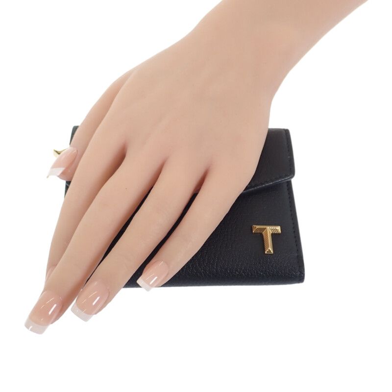 Tiffany & Co Tiffany & Co T Wallet 71935299 Trifold Wallet Leather Black Pink