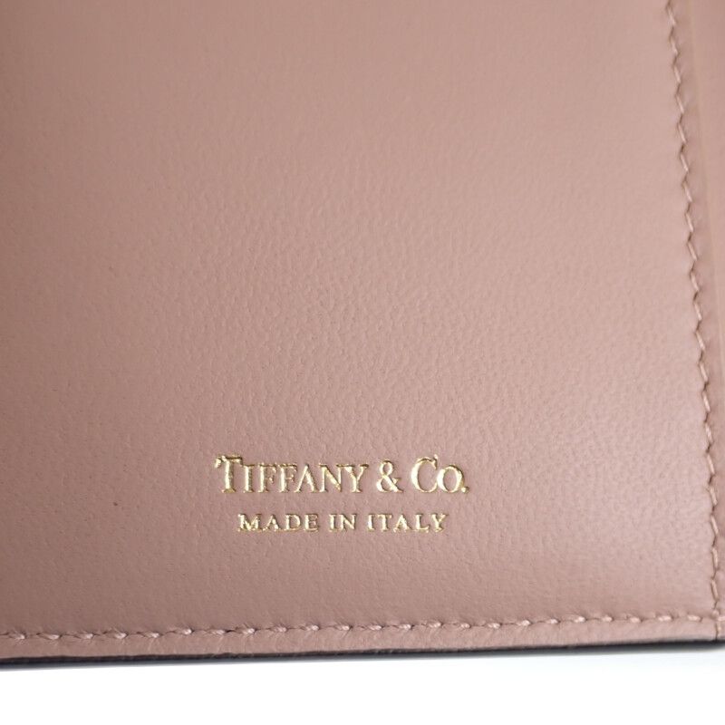 Tiffany & Co Tiffany & Co T Wallet 71935299 Trifold Wallet Leather Black Pink