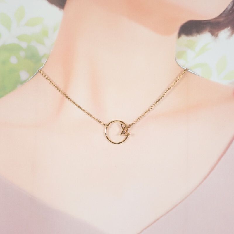 Louis Vuitton LV Eclipse M00762 Necklace Metal Gold Ladies [grade A