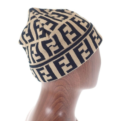 Fendi Beanie Knit Cap Wool Brown Women Men Unisex [SA Rank]